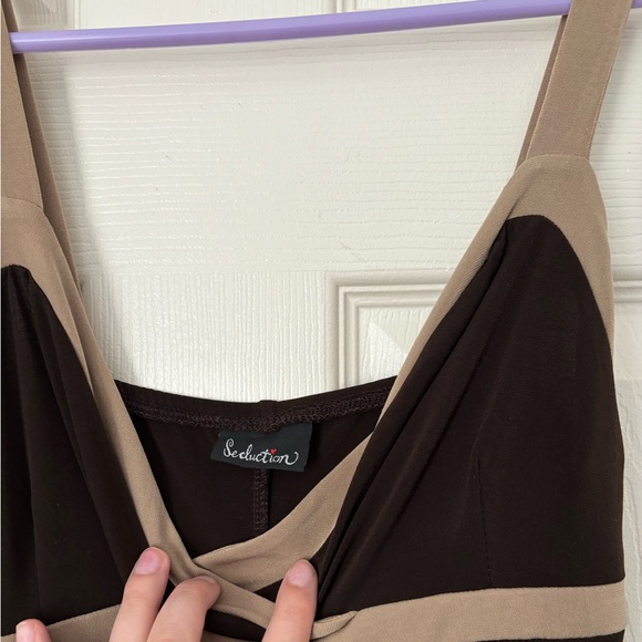 Dark Brown Cocktail Dress - Picture 2 of 3